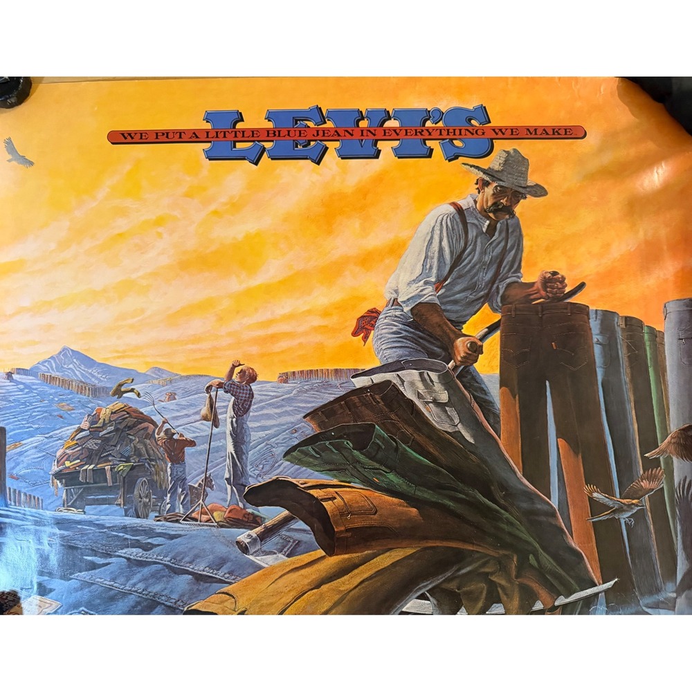 Vintage 1977 Levis Poster We Put A Little Blue Jean In Everything We Make 24x31